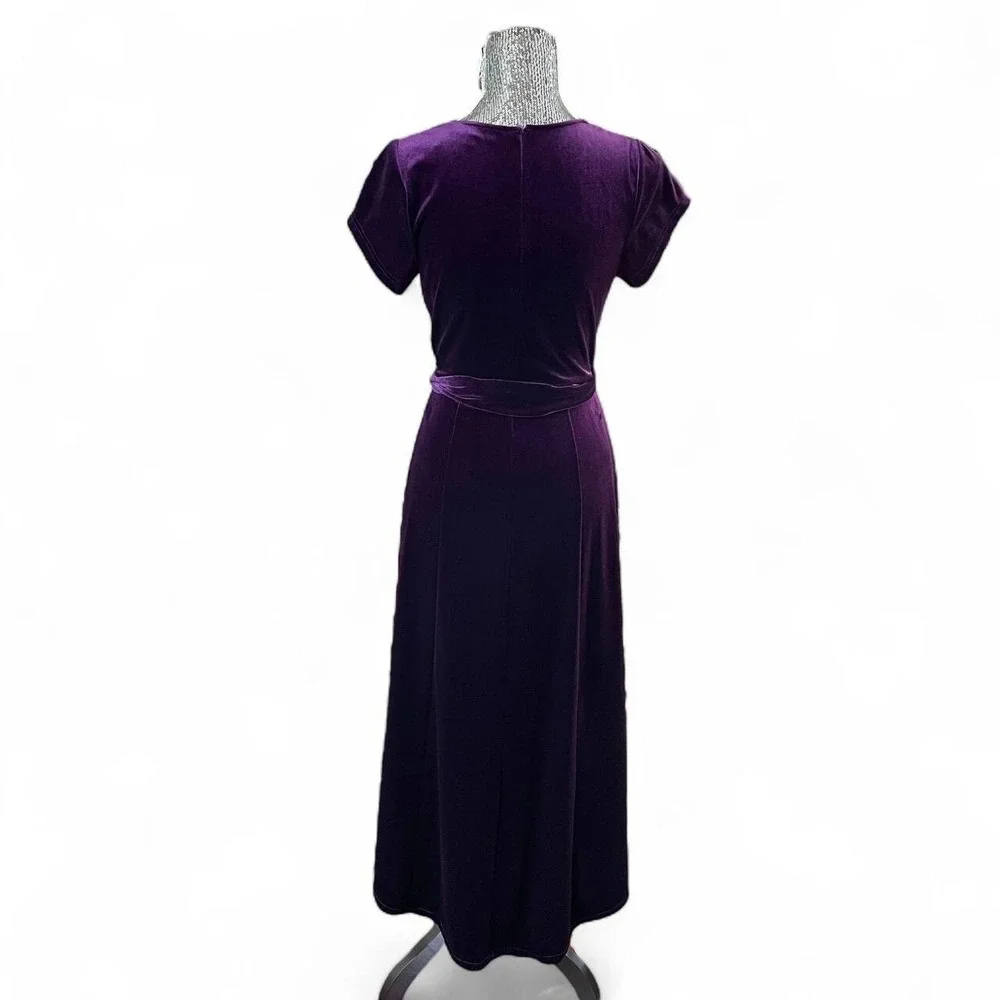 Whimsigoth‎ Purple Velvet Maxi Dress Medium Fairy Witchy Dark Romantic Gothic